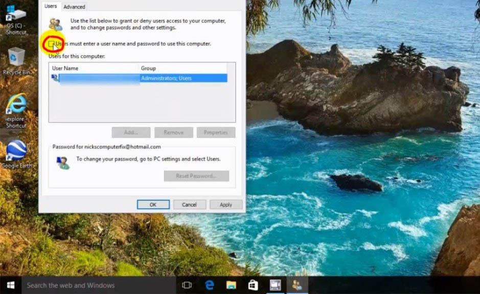 Password Disable Windows 10