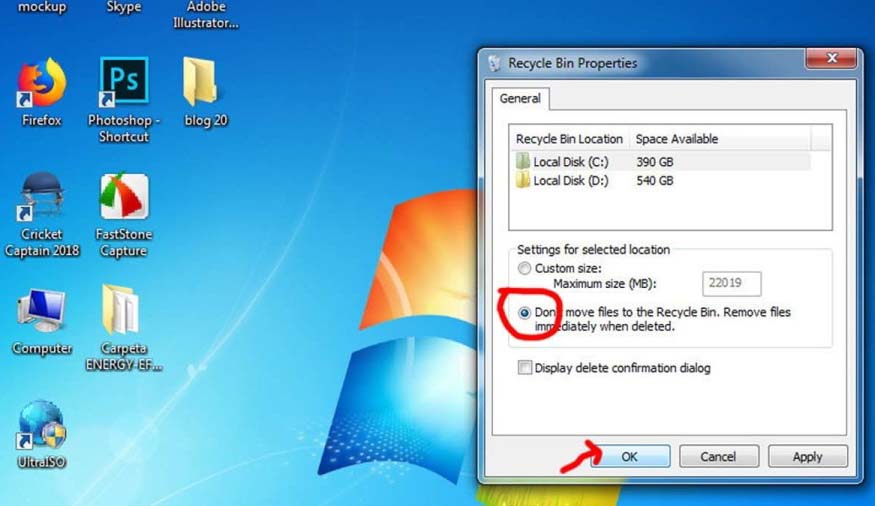 How To Bypass Recycle Bin In Windows 7 - Delete Permanently