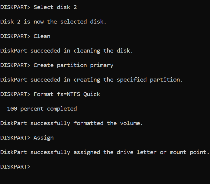 Format USB drive by CMD