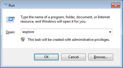 How to Run Command for Internet Explorer