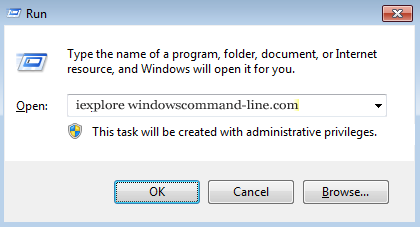 How to Run Command for IE
