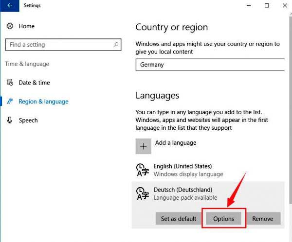Change the System Language on Windows 10