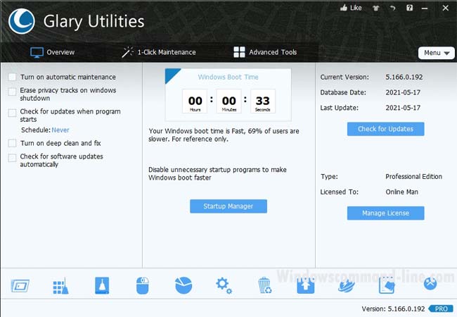 Glary Utilities Pro 5.1 License Key Free for 1 Year 2021