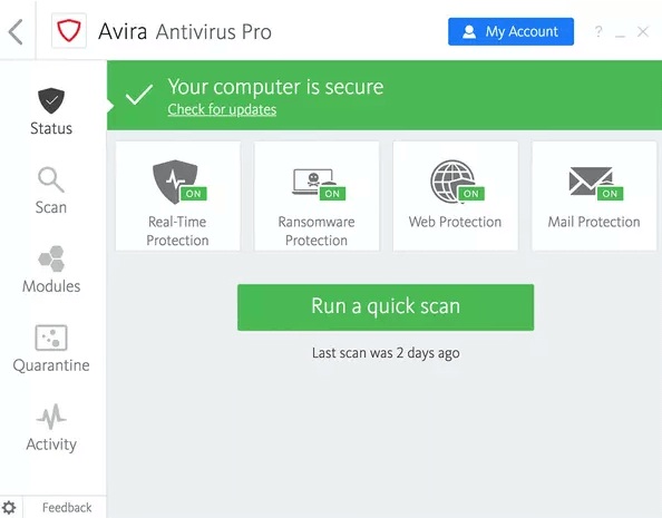 Avira Antivirus Pro Free for 90 Days 2023